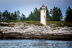 Remote Franklin Island Lighthouse Tower in Maine